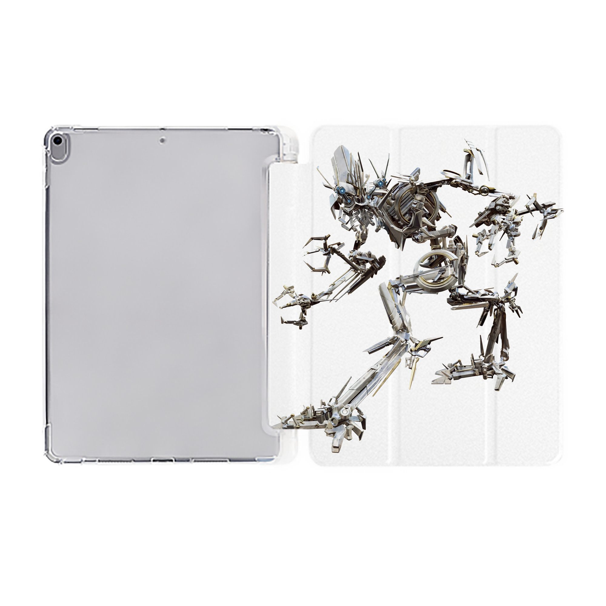 （画像用） Transformers トランスフォーマー IPad ケース ペン収納付き 三つ折りスタンド PUレザー×シリコン 対応機種9.5/10.5/10.9インチ